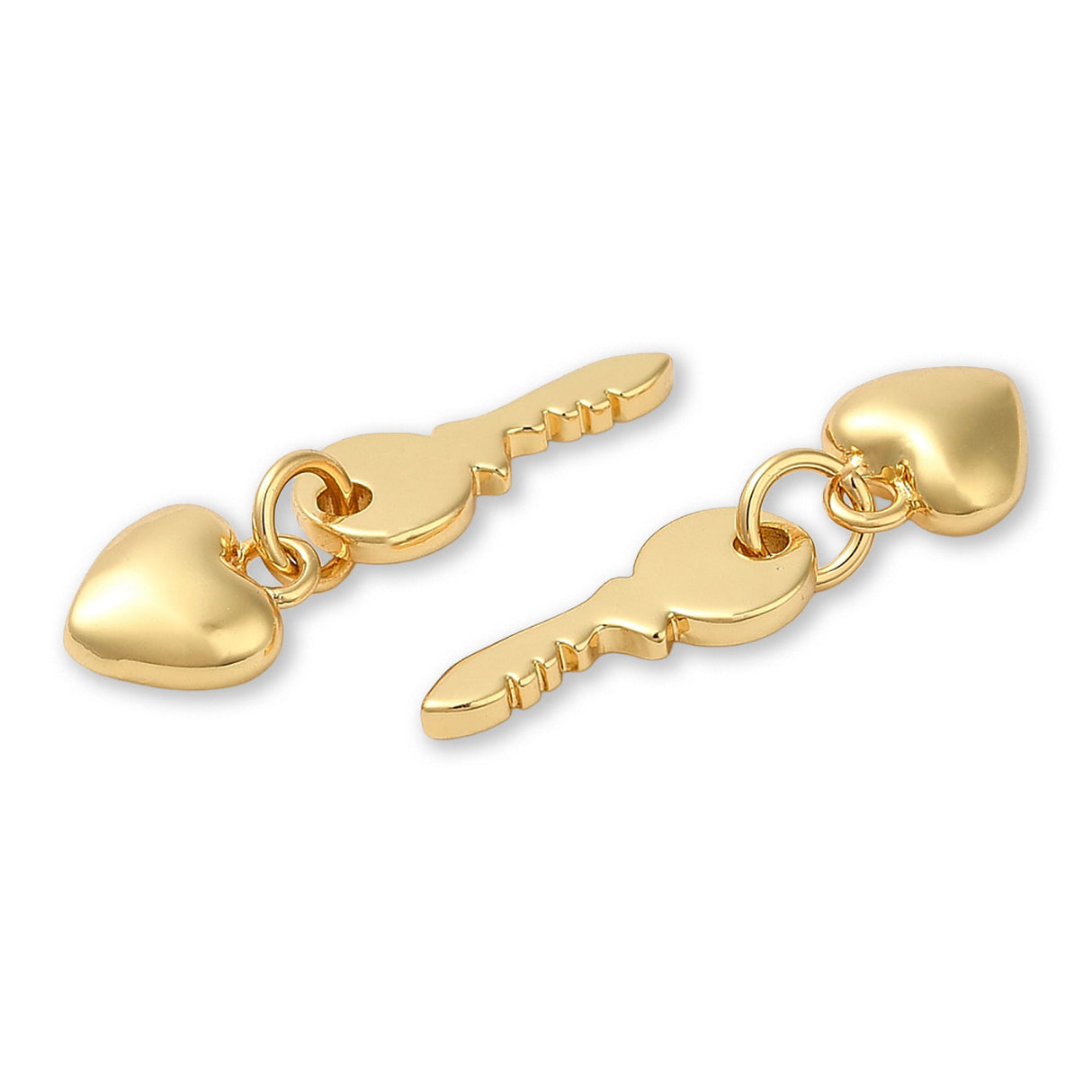 Herz & Schlüssel-Anhänger • Vergoldet • 16 x 6.5 mm
