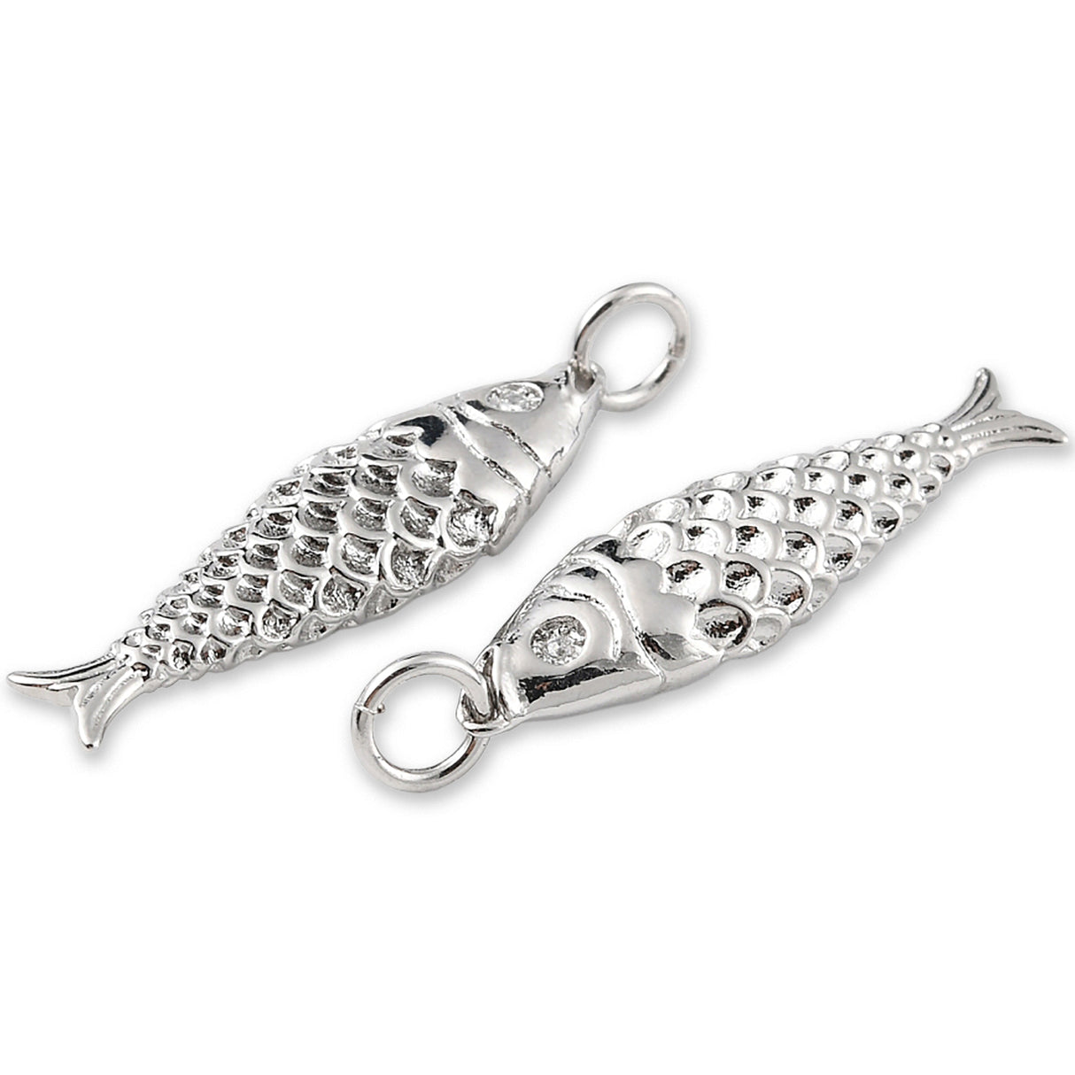 Fisch-Anhänger • Platinfarben • 25.5 x 7 mm