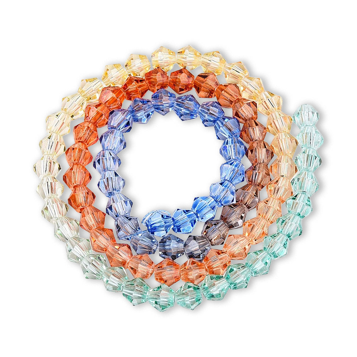 Doppelkegel aus Glas ⋅ 6 mm ⋅ Rainbow Sunset
