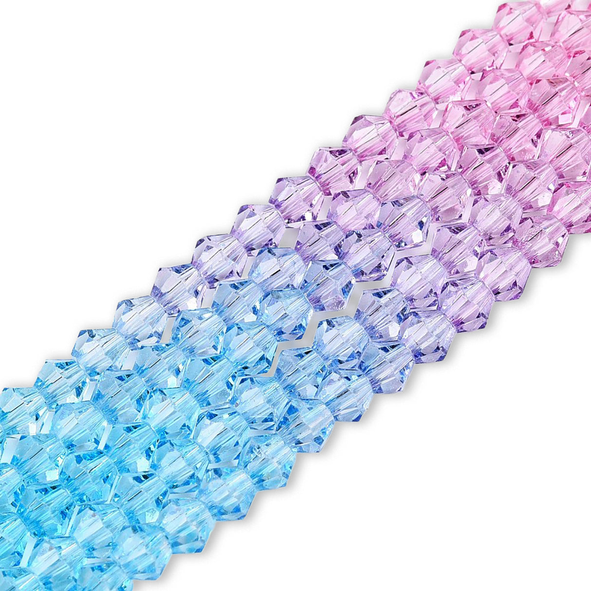Doppelkegel aus Glas ⋅ 6 mm ⋅ Sky Blossom