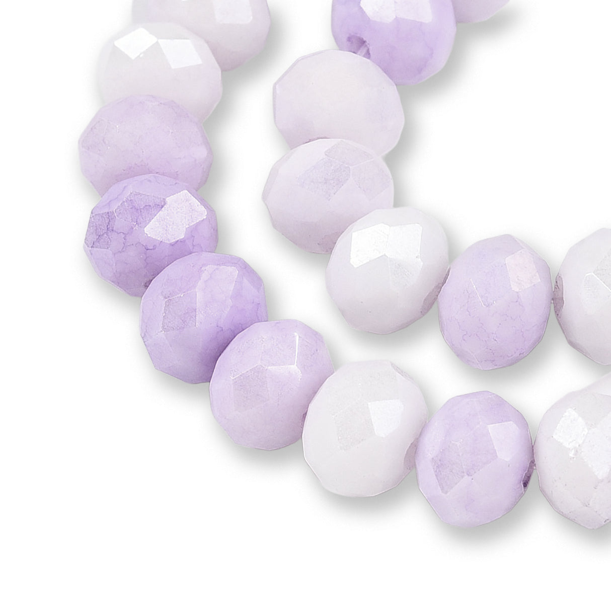 Rondelle di vetro sfaccettato 7x5.5 mm - Lilac