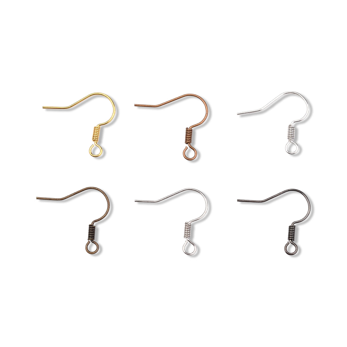 Ohrhaken aus Messing, 6 Farben, 17 mm – 6er-Box