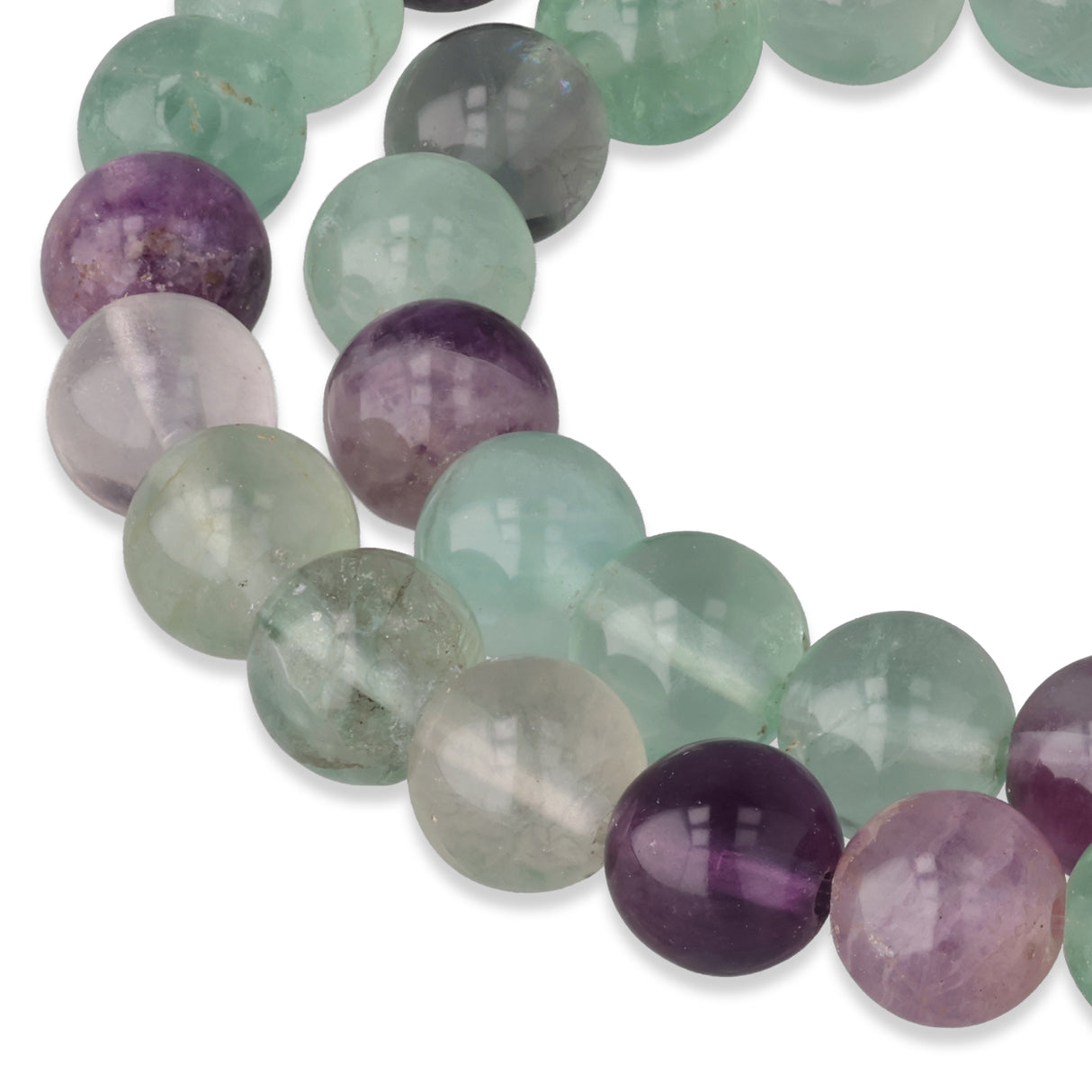 Perles de fluorite arc-en-ciel · rondes · 8 mm
