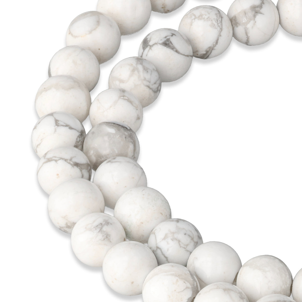Perles de howlite · rondes · 6 mm