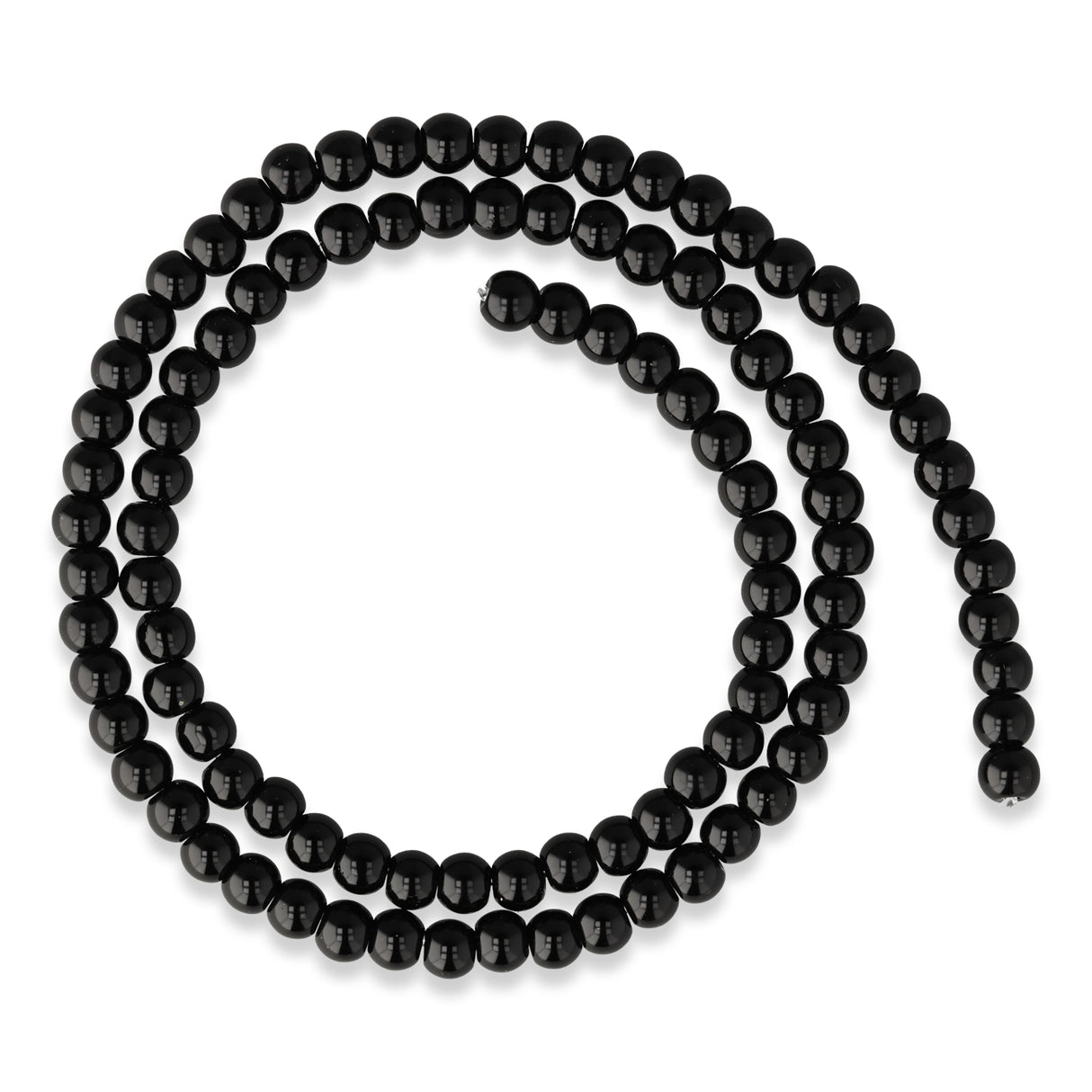 Obsidian Perlen · rund · 4 mm