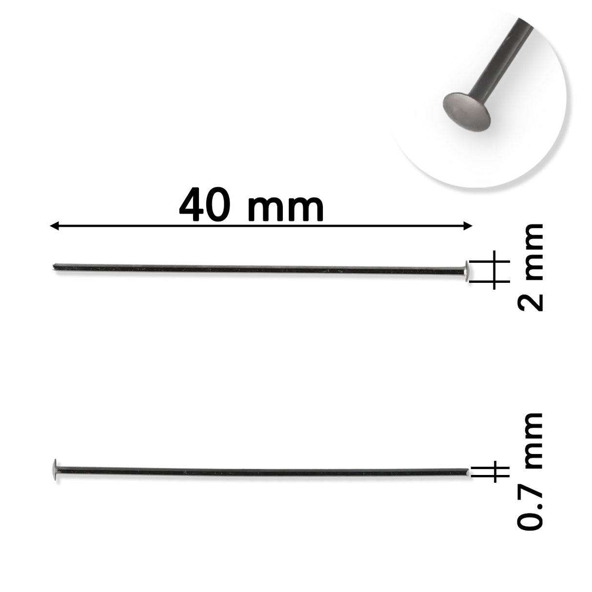 Nietstift • 40 mm • Farbe Gunmetal