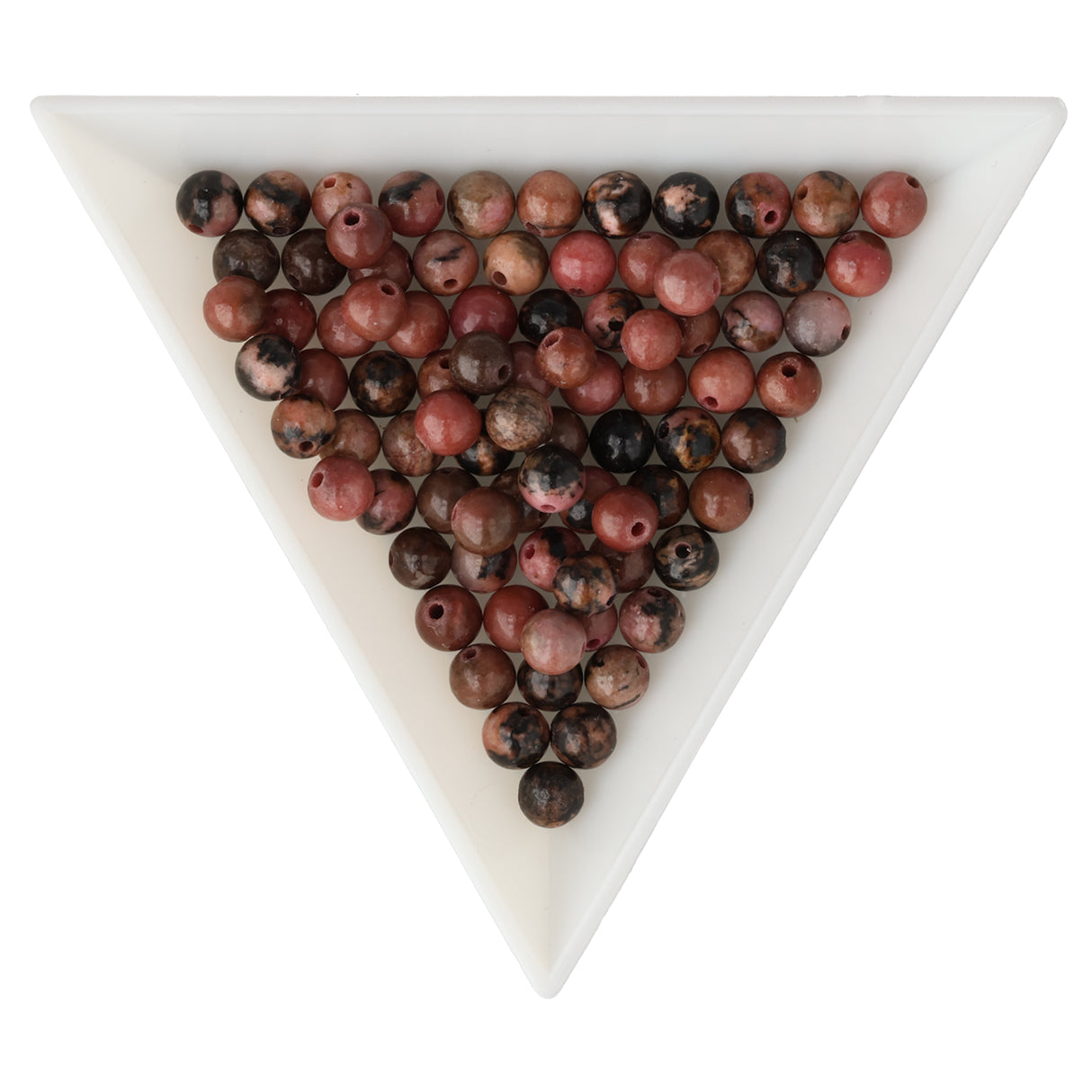 Perles de rhodonite avec matrice · rondes · 4 mm