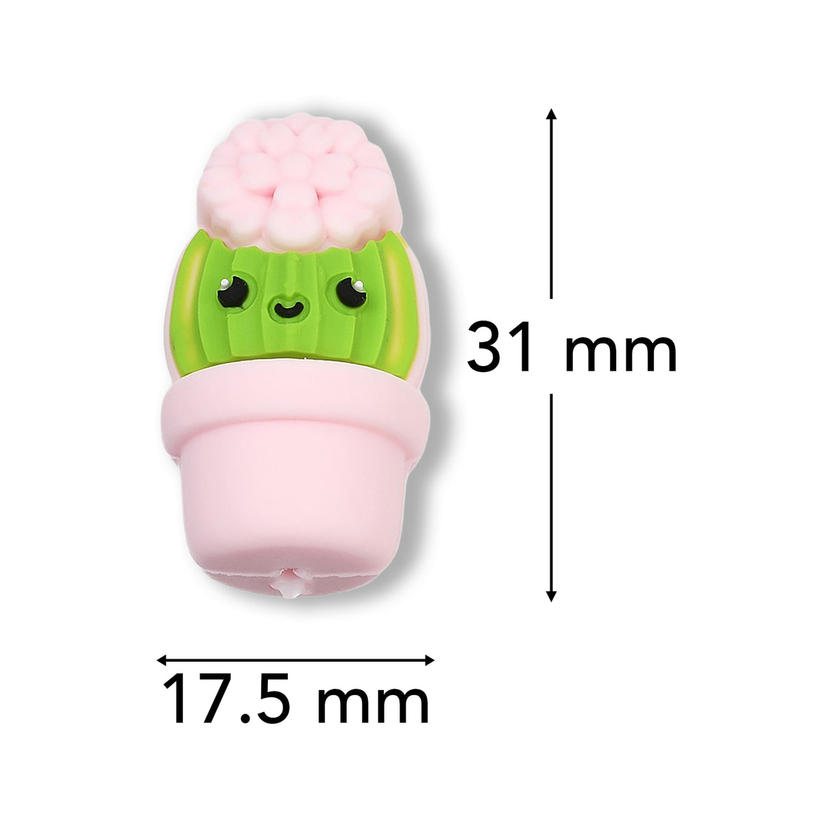 Kaktus Focal-Bead • 3D-Silikonperle im Blumentopf-Design