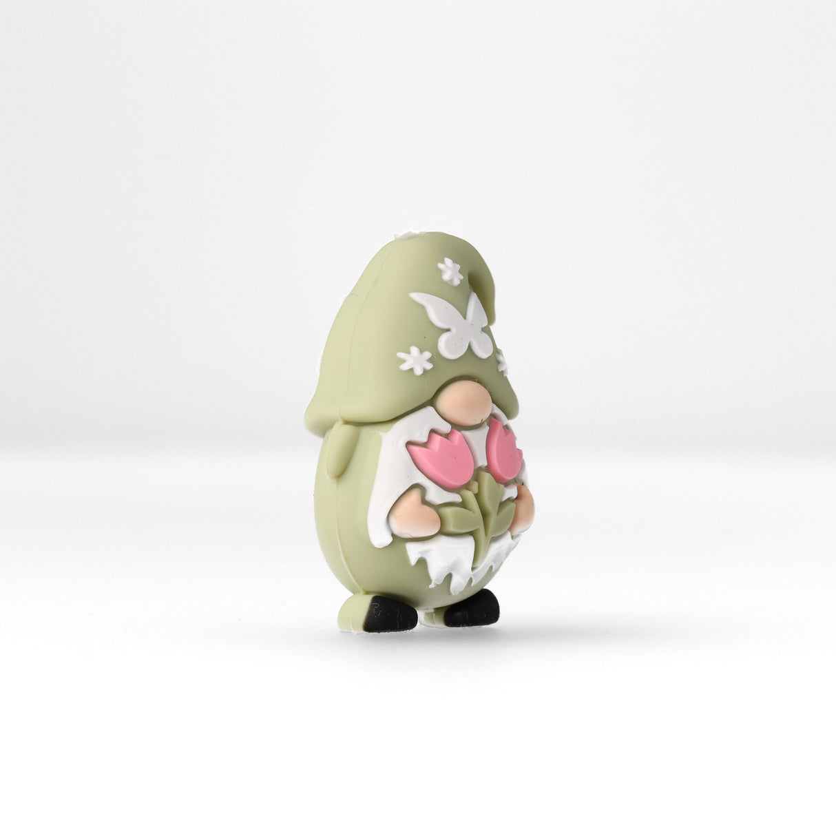 Perlina Focale Gnomo • Perlina in Silicone 3D con Farfalla e Tulipani