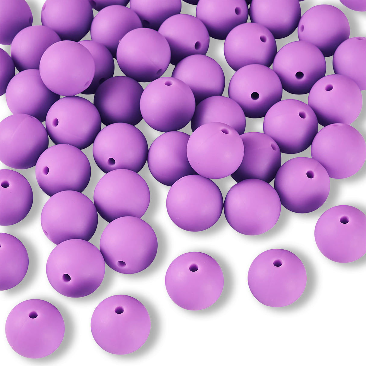 Silikon-Perle Rund • Violett, 15mm