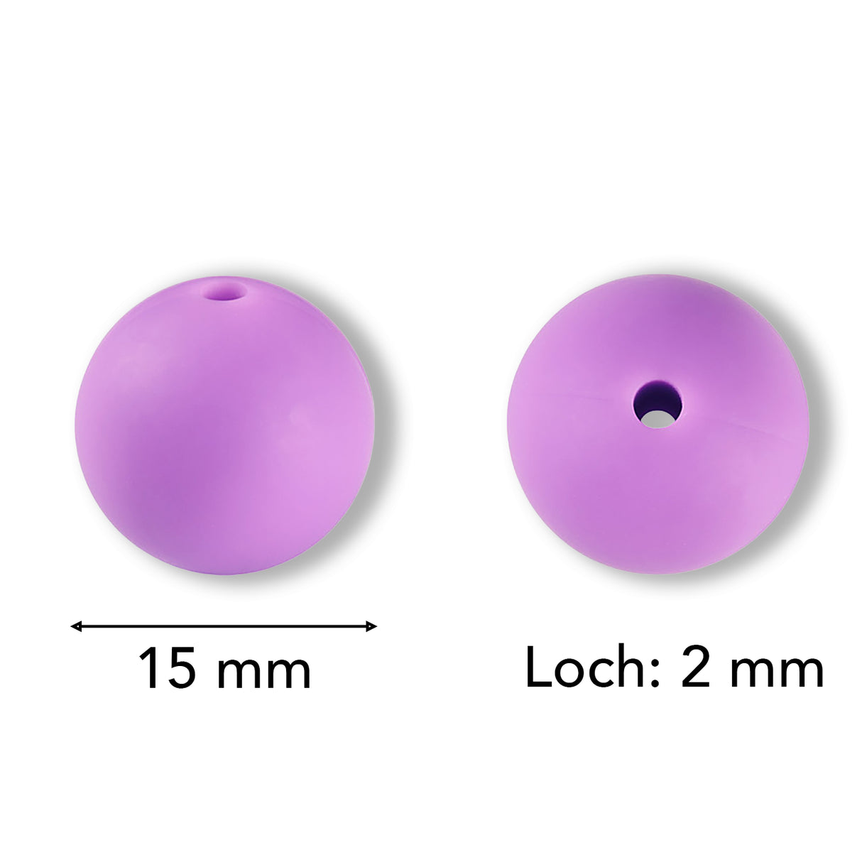 Silikon-Perle Rund • Violett, 15mm