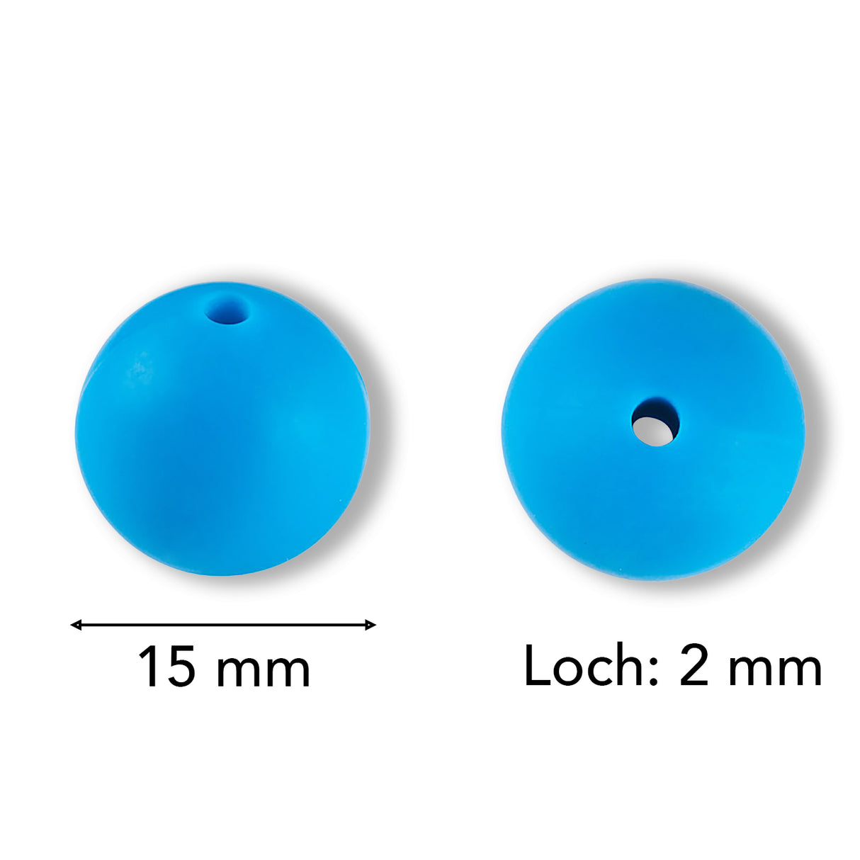 Silikon-Perle Rund • Dodger Blue, 15mm