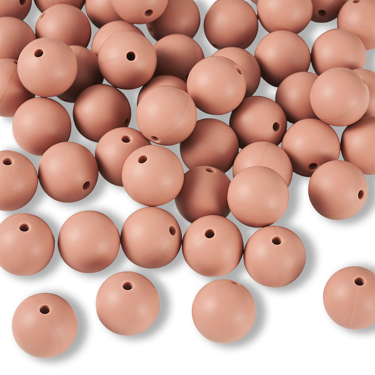 Silikon-Perle Rund • Rosy Brown, 15mm