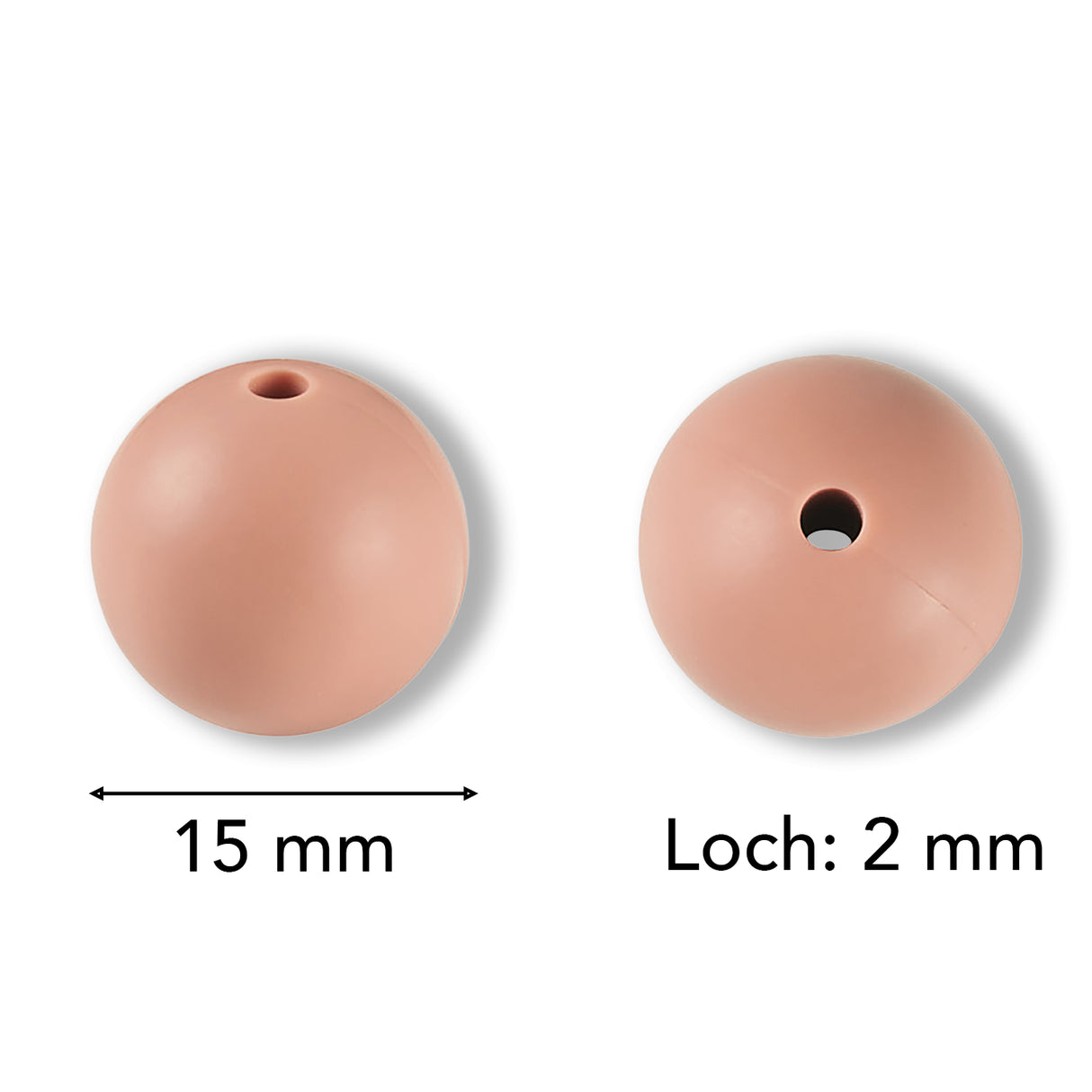 Silikon-Perle Rund • Rosy Brown, 15mm