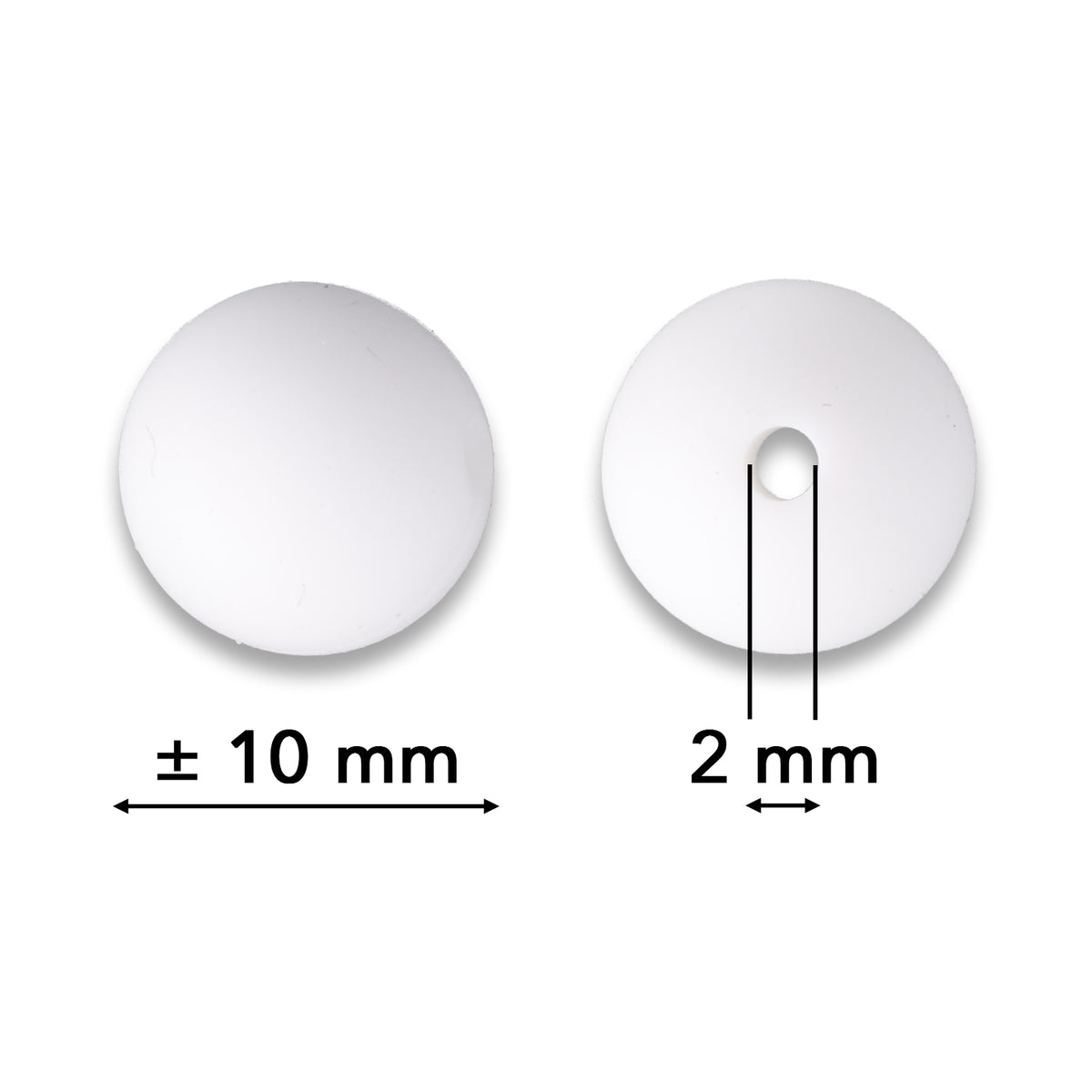 Silikon-Perle Rund • Weiss, 10mm