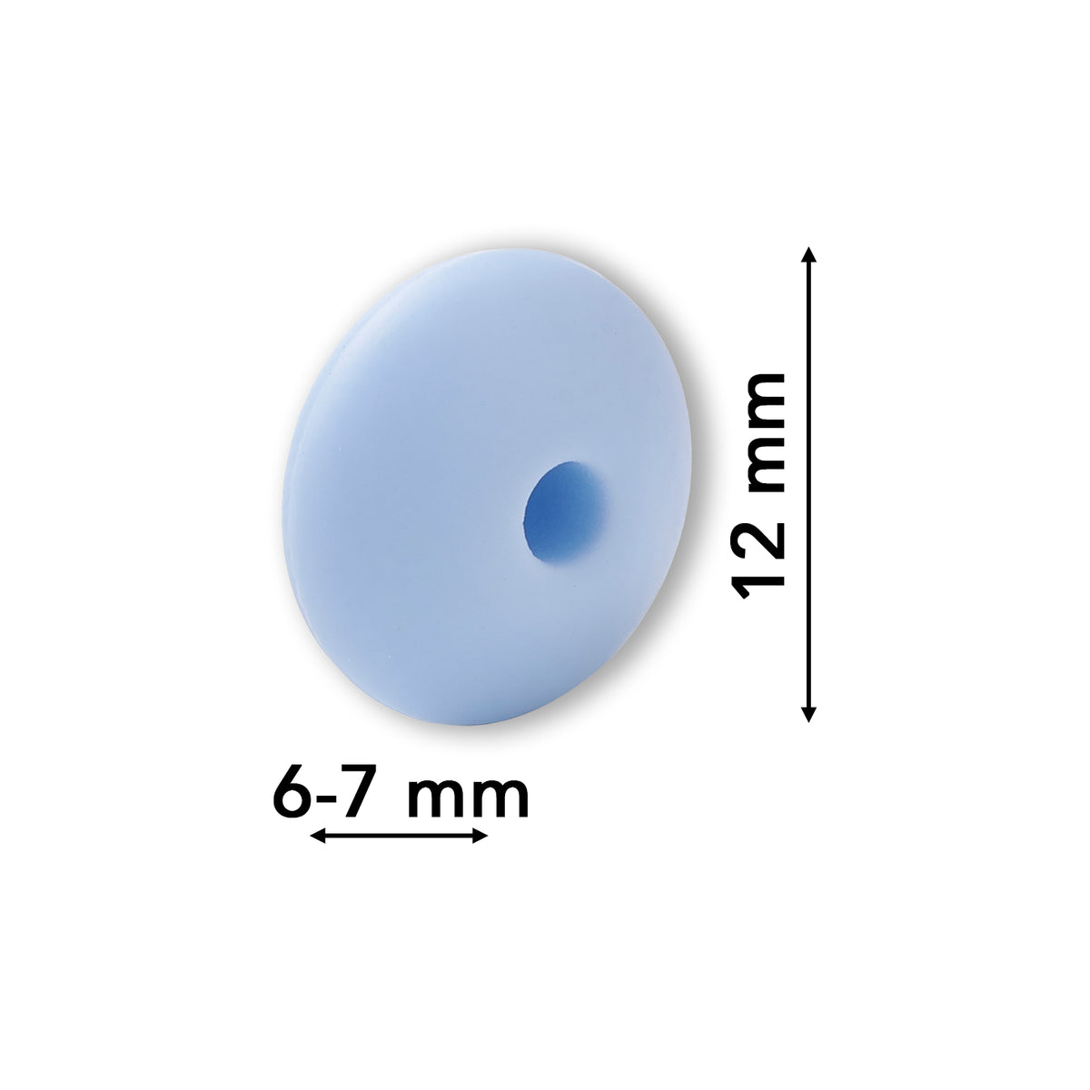 Silikon-Perle Rondelle • Hellblau, 12x6-7mm