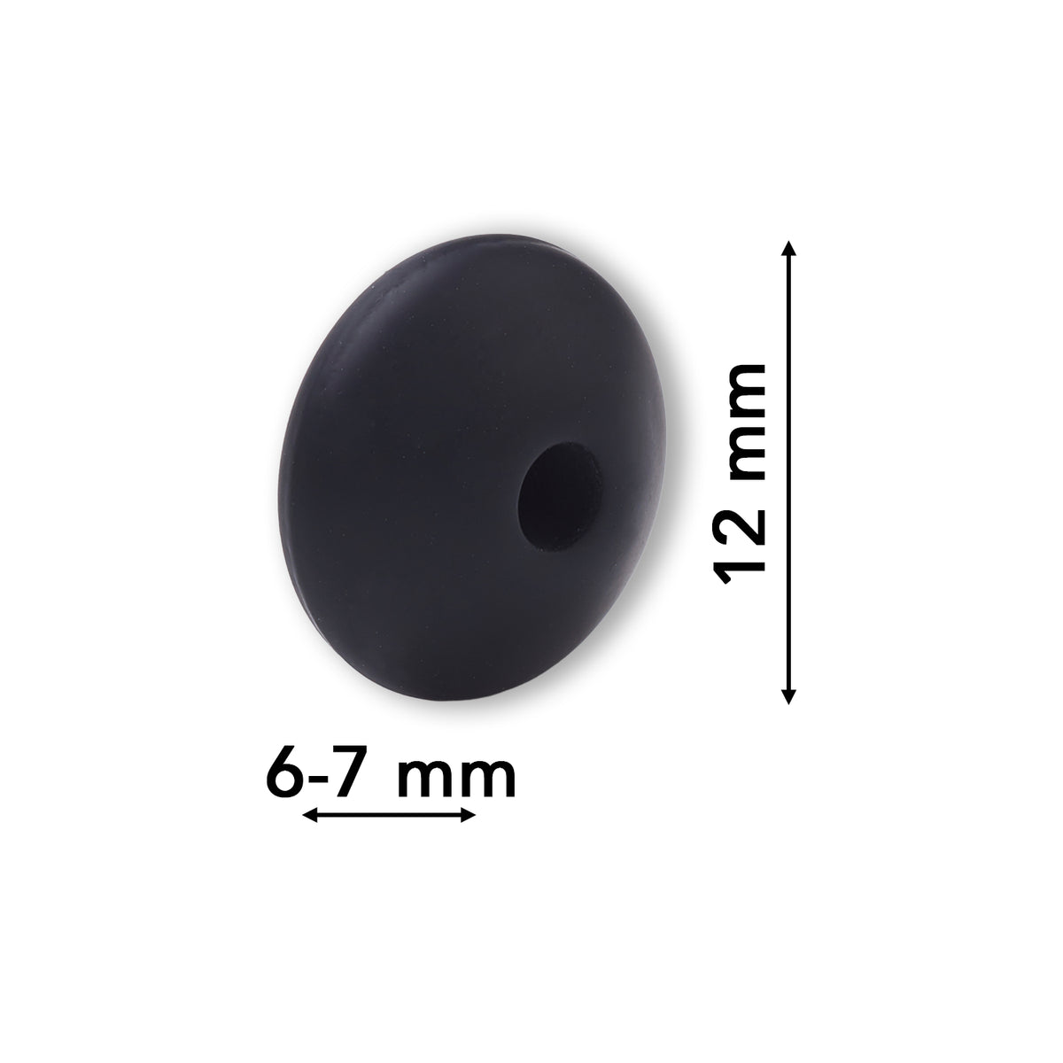 Silikon-Perle Rondelle • Schwarz, 12x6-7mm