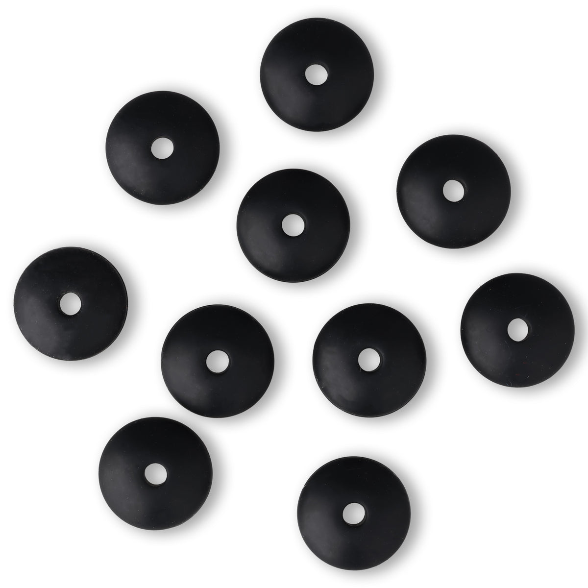 Silikon-Perle Rondelle • Schwarz, 12x6-7mm