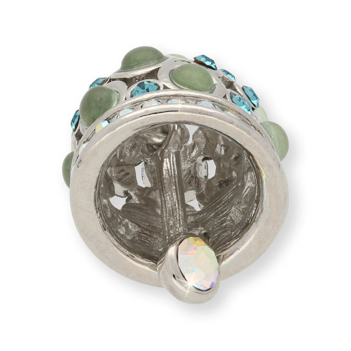 Anhänger “Glocke" - Farbe Silber/Grün/Türkis - PerlineBeads SA