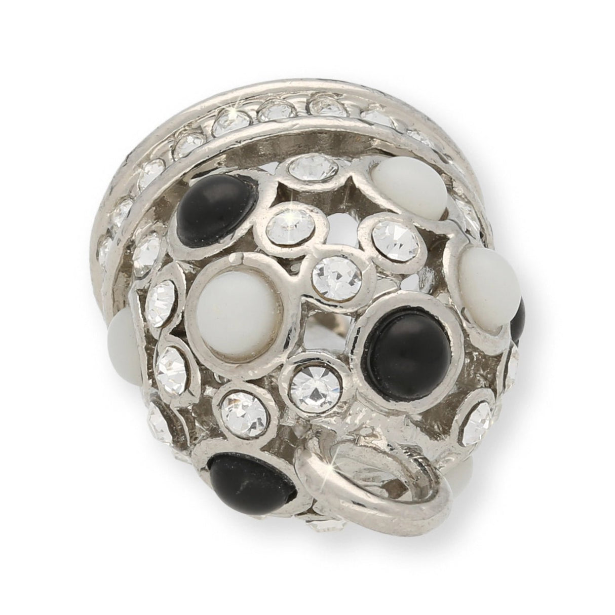 Anhänger “Glocke" - Farbe Silber/Schwarz/Weiss - PerlineBeads SA