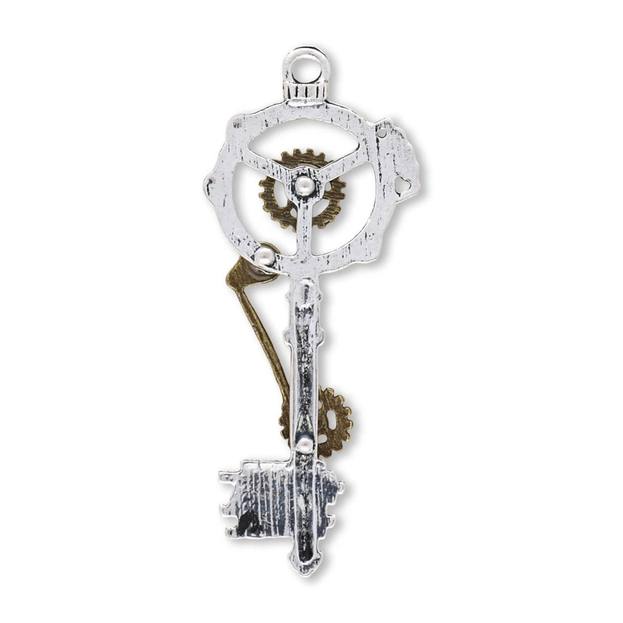 Anhänger Steampunk "Schlüssel" - Silber und Bronze antik - PerlineBeads SA