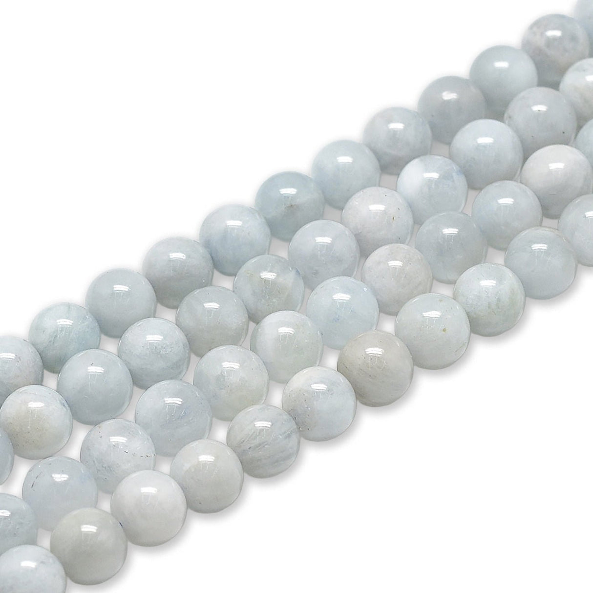 Aquamarin Perlen rund - 8 mm - PerlineBeads SA
