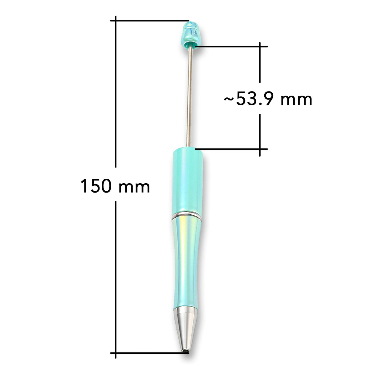 Bastel-Kugelschreiber befüllbar • UV-Beschichtung • Cyan • 150mm - PerlineBeads SA