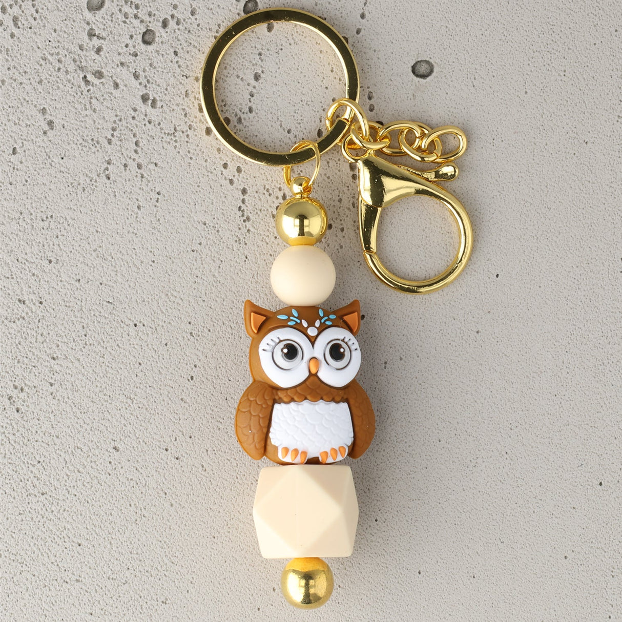 Bastel-Schlüsselanhänger Stab • befüllbar • Farbe Gold • 15.5cm - PerlineBeads SA