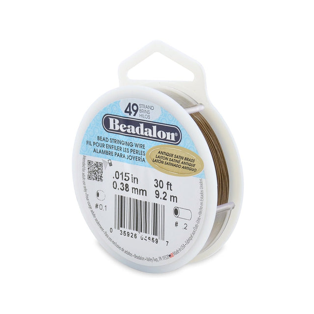 Beadalon Schmuckdraht 49 Fäden (0.38 mm) - Antique Satin Brass - PerlineBeads SA