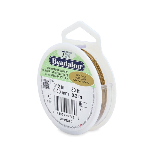 Beadalon Schmuckdraht 7 Fäden (0.30 mm) - Satin Gold - PerlineBeads SA