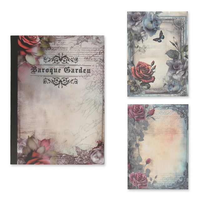 Bedrucktes Scrapbooking Papier | „Baroque Garden“ | 30 - teiliges Set - PerlineBeads SA