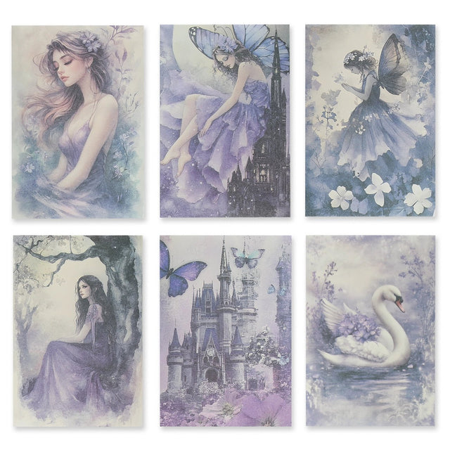 Bedrucktes Scrapbooking Papier | „Enchanted Dreams“ | 30 - teiliges Set - PerlineBeads SA