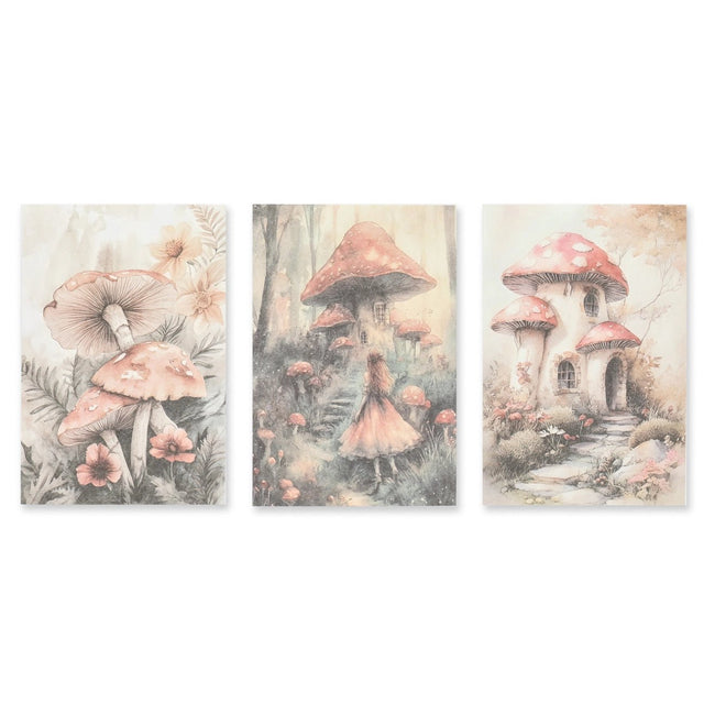Bedrucktes Scrapbooking Papier | „Mushroom Fairytale“ | 30 - teiliges Set - PerlineBeads SA