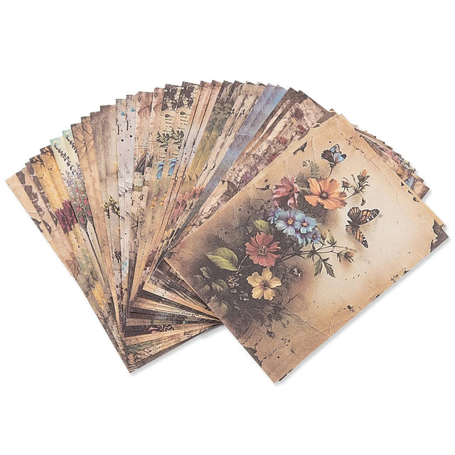 Bedrucktes Scrapbooking Papier | „Vintage Garden Tales“ | 30 - teiliges Set - PerlineBeads SA