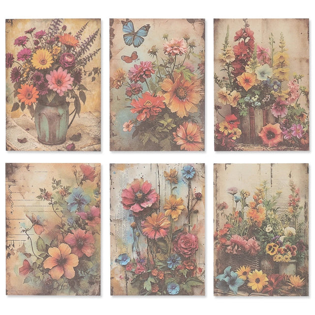 Bedrucktes Scrapbooking Papier | „Vintage Garden Tales“ | 30 - teiliges Set - PerlineBeads SA
