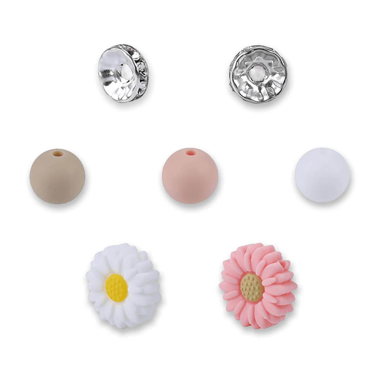 Blütenzauber Perlenset – Gänseblümchen, Rosé-Edition, 79-teilig - PerlineBeads SA