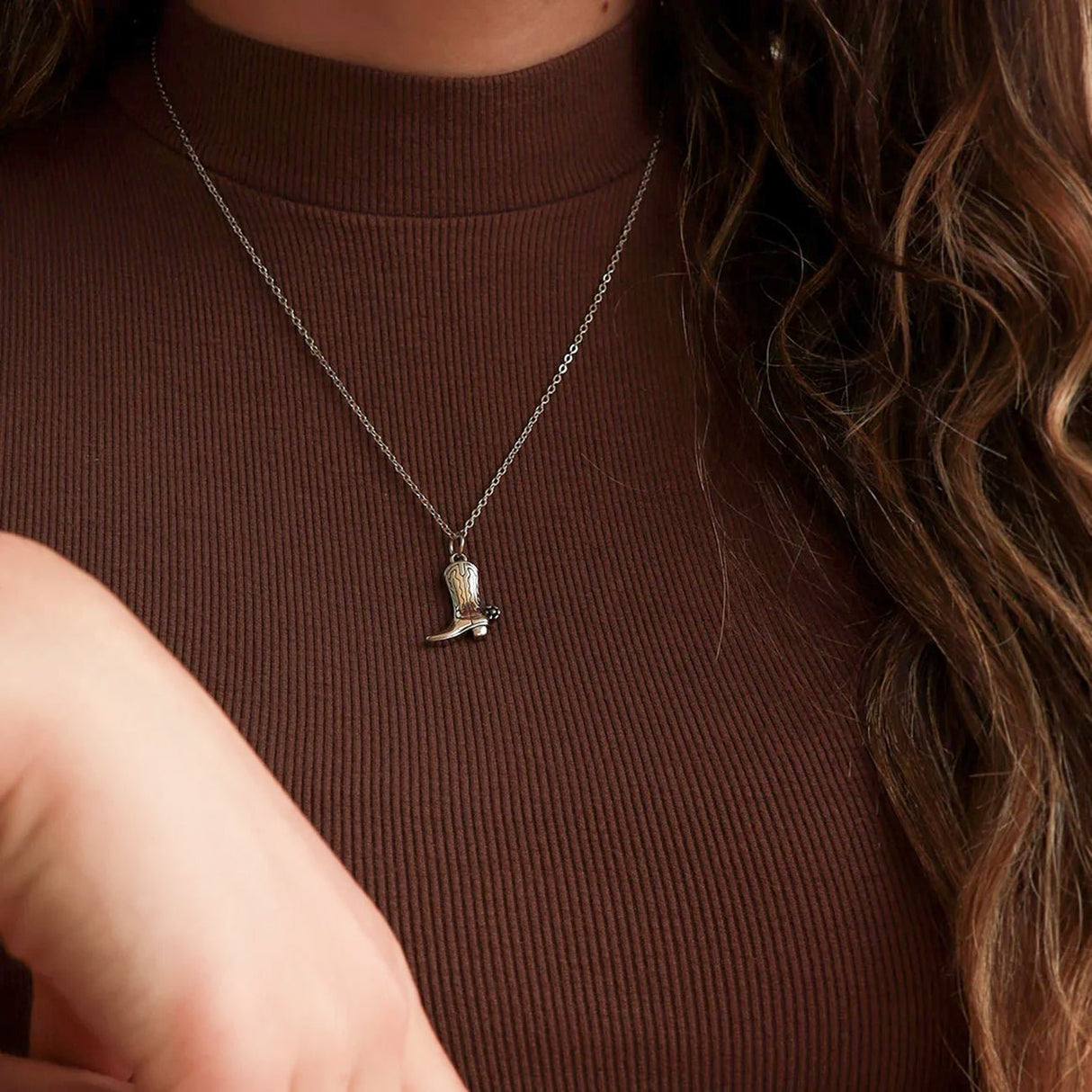 Charm - Anhänger Cowboy Stiefel - Edelstahl PVD - PerlineBeads SA