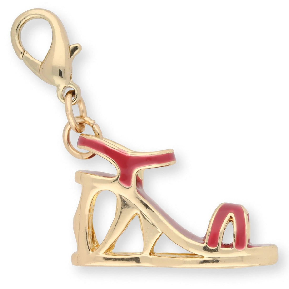 Charm / Anhänger “Keilsandal” - Farbe Gold/Rot - PerlineBeads SA