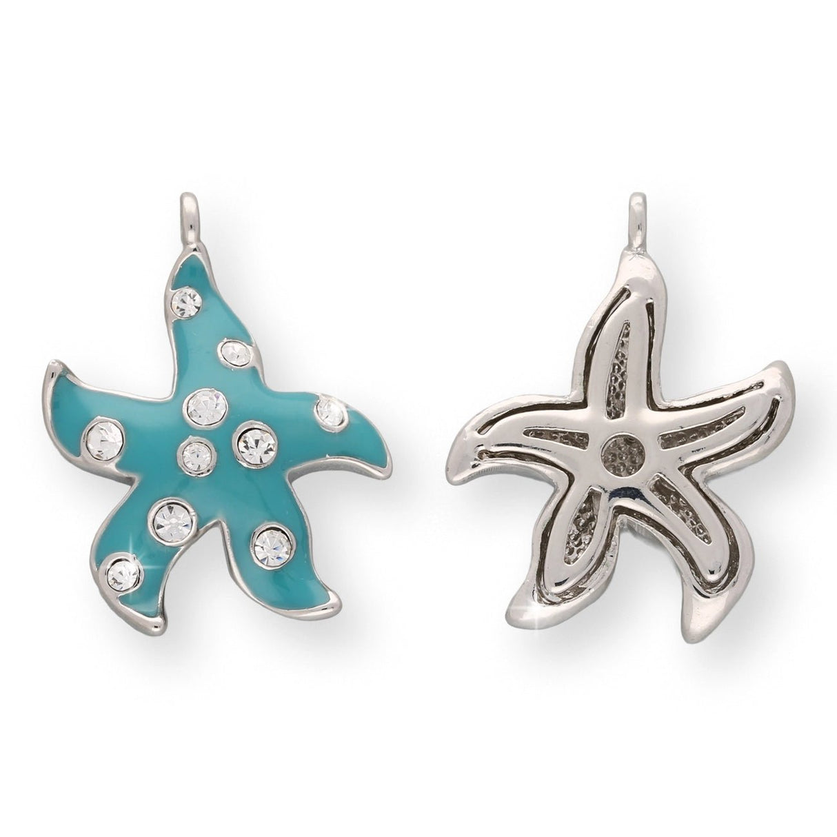 Charm / Anhänger “Seesterrn” - Farbe Türkis/Silber - PerlineBeads SA