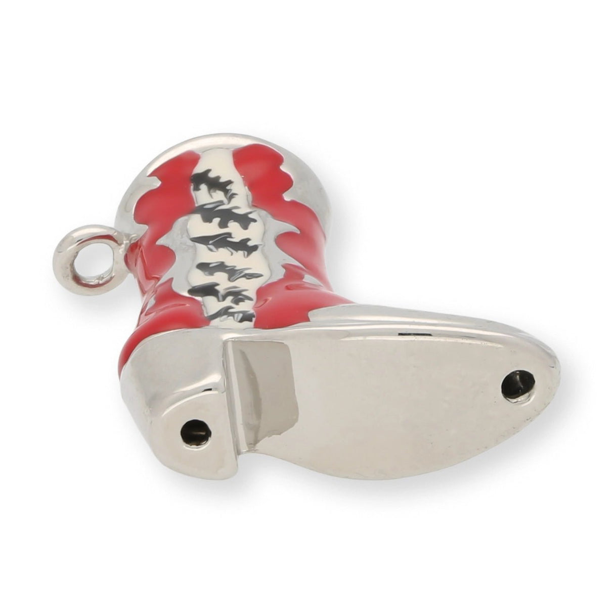 Charm / Anhänger “Western - Stiefel” - Farbe Silber/Rot - PerlineBeads SA