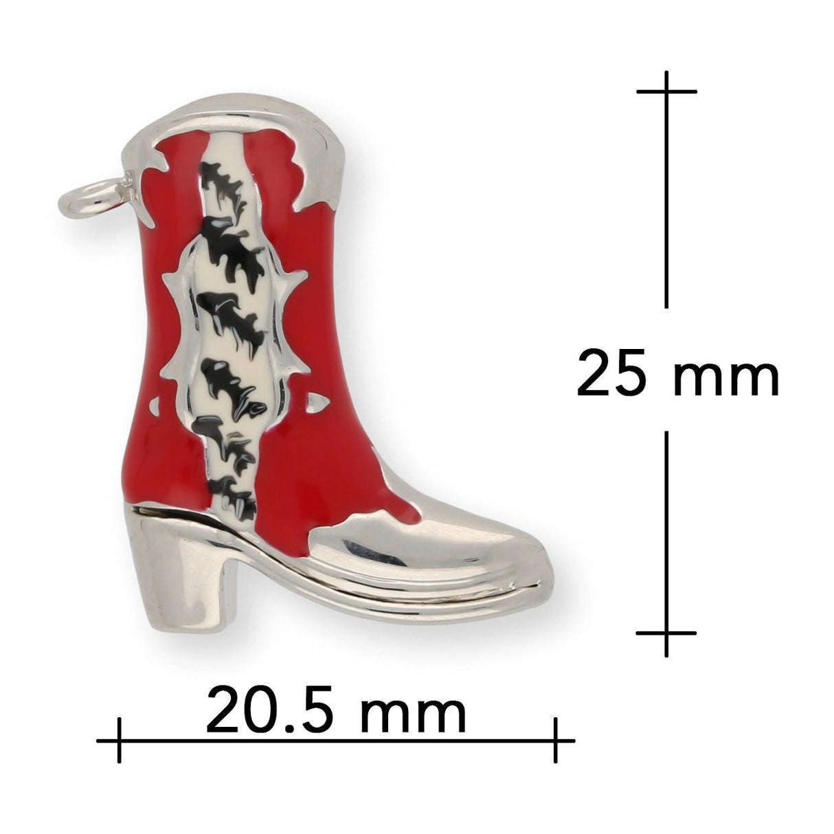 Charm / Anhänger “Western - Stiefel” - Farbe Silber/Rot - PerlineBeads SA