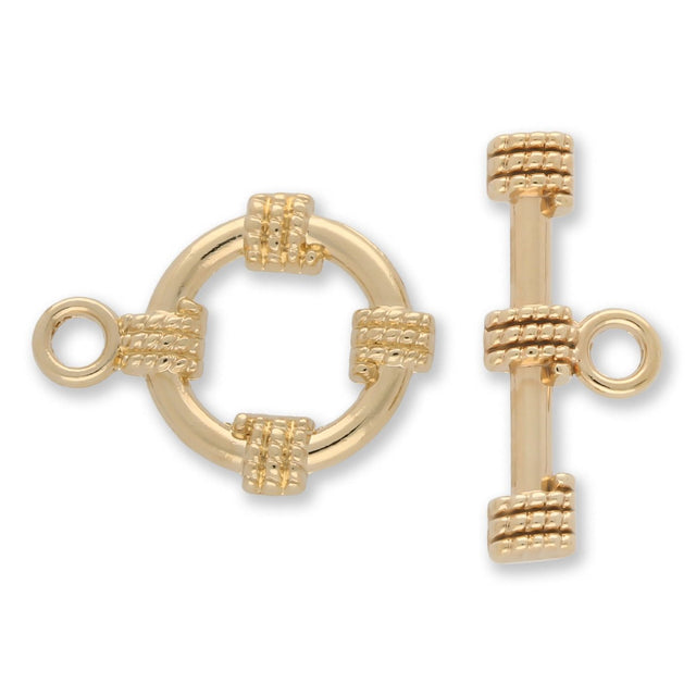 Claspgarten Fancy Knebelverschluss | 15x22 mm | vergoldet - PerlineBeads SA