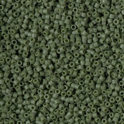 Delica 11/0 - DB2291 - Frost Opaque Glaze Dark Green - PerlineBeads SA