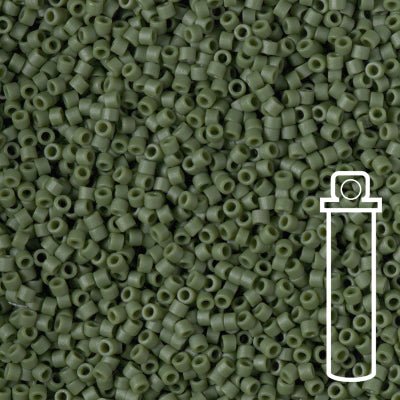 Delica 11/0 - DB2291 - Frost Opaque Glaze Dark Green - PerlineBeads SA
