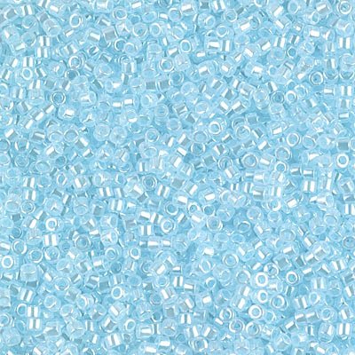 Delica 11/0 - DB239 - Lined Crystal Light Aquamarine - PerlineBeads