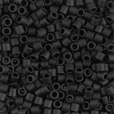 Delica 8/0 - DBL - 0310 - Matte Black - PerlineBeads SA