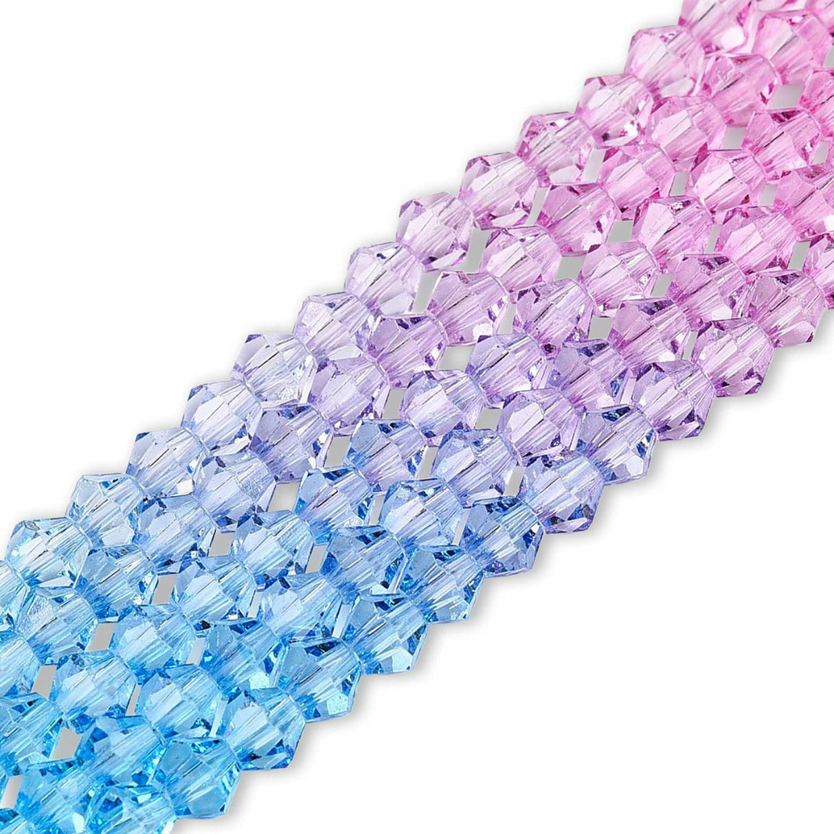 Doppelkegel aus Glas ⋅ 6 mm ⋅ Cotton Candy - PerlineBeads SA