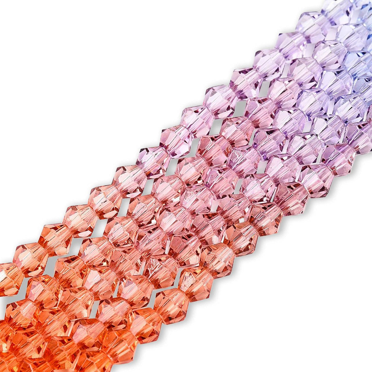Doppelkegel aus Glas ⋅ 6 mm ⋅ Forest Rainbow - PerlineBeads SA