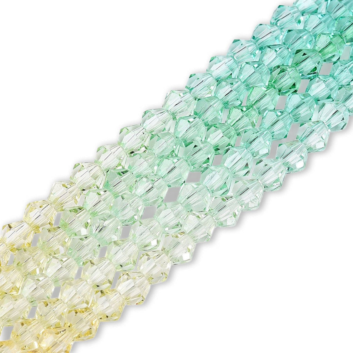 Doppelkegel aus Glas ⋅ 6 mm ⋅ Fresh Spring - PerlineBeads SA