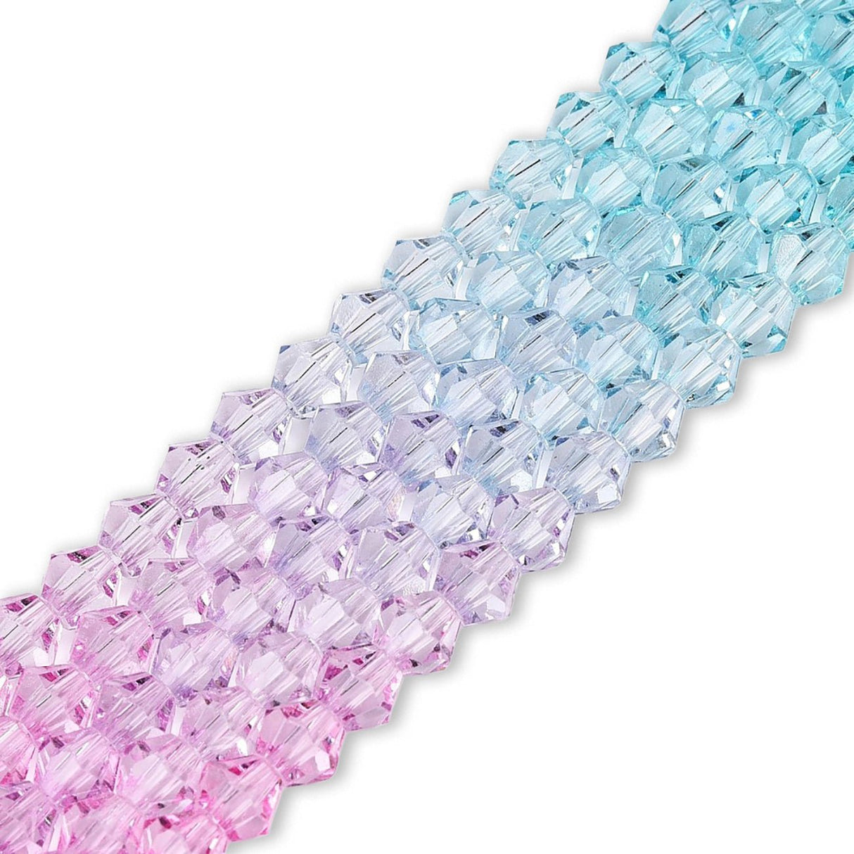 Doppelkegel aus Glas ⋅ 6 mm ⋅ Pink Breeze - PerlineBeads SA